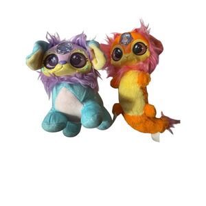 Moose Toys Magic Mixies Mixlings Plush Set of 2 Purple teal fire gem Orange Pink